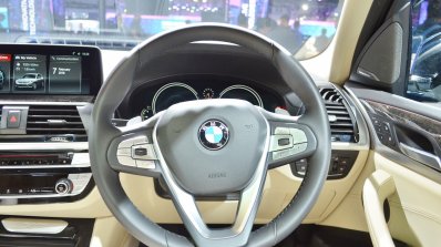 2018 BMW X3 steering wheel at Auto Expo 2018