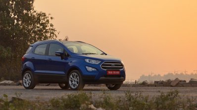 Ford EcoSport Petrol AT review front angle far
