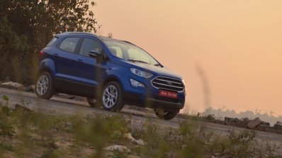 Ford EcoSport Petrol AT review front three quarters angle