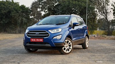 Ford EcoSport Petrol AT review front three quarters