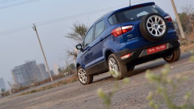 Ford EcoSport Petrol AT review rear angle tilt