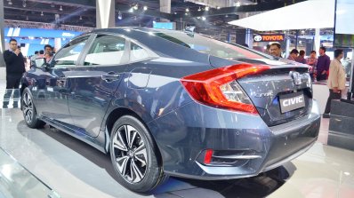 Honda Civic rear three quarters at Auto Expo 2018