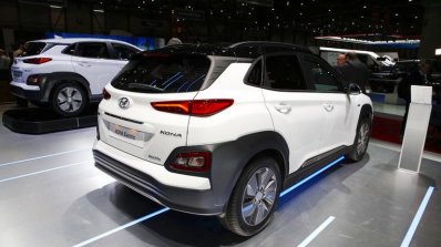 Hyundai Kona Electric rear three quarters at 2018 Geneva Motor Show