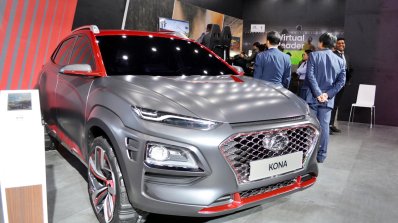 Hyundai Kona at Auto Expo 2018 front angle