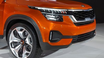 Kia SP Concept front fascia at Auto Expo 2018