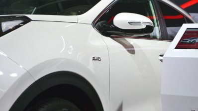 Kia Sportage AWD fender badge at Auto Expo 2018