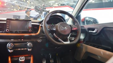 Kia Stonic dashboard driver side at Auto Expo 2018