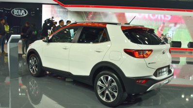 Kia Stonic rear three quarters at Auto Expo 2018