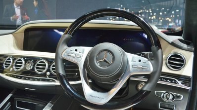 Mercedes-Maybach S 650 Saloon dashboard driver side at Auto Expo 2018