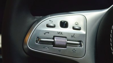 Mercedes-Maybach S 650 Saloon steering wheel controls at Auto Expo 2018