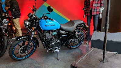 Royal Enfield Thunderbird 500X Blue left side India launch