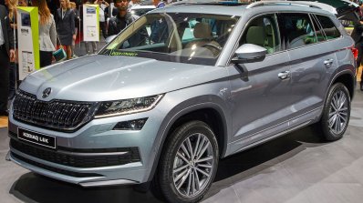 Skoda Kodiaq Laurin & Klement front three quarters at 2018 Geneva Motor Show