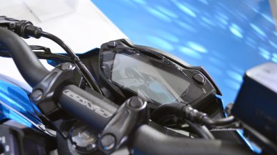 Suzuki GSX-S750 instrument cluster at 2018 Auto Expo