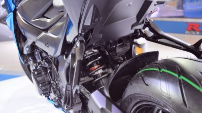 Suzuki GSX-S750 rear suspension at 2018 Auto Expo