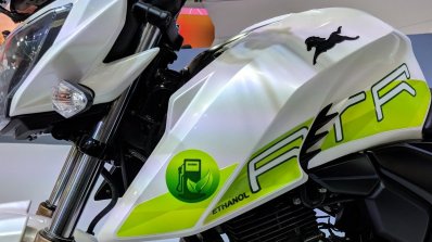 TVS Apache RTR 200 Fi Ethanol fuel tank at 2018 Auto Expo