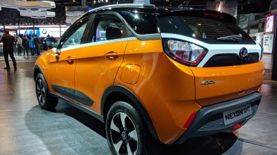 Tata Nexon AMT rear threee quarters at Auto Expo 2018