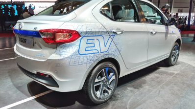 Tata Tigor EV rear three quarters right side at Auto Expo 2018