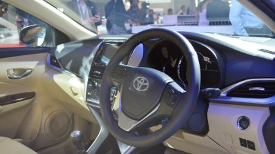 Toyota Yaris dashboard side view at Auto Expo 2018