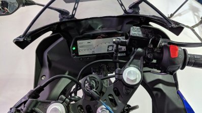 Yamaha YZF-R15 V 3.0 cockpit at 2018 Auto Expo