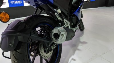Yamaha YZF-R15 V 3.0 exhaust at 2018 Auto Expo