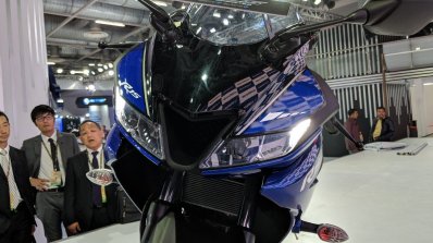 Yamaha YZF-R15 V 3.0 headlights at 2018 Auto Expo
