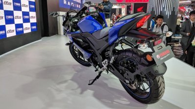 Yamaha YZF-R15 V 3.0 rear left quarter at 2018 Auto Expo