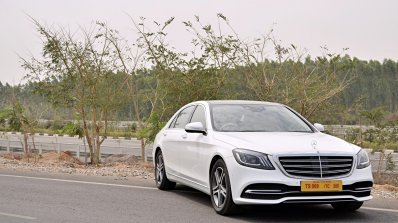 2018 Mercedes-Benz S-Class review test drive front angle view