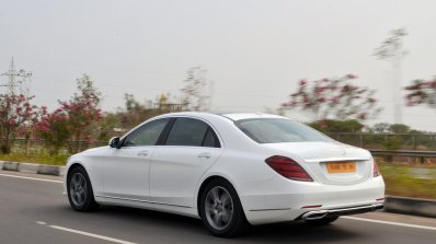 2018 Mercedes-Benz S-Class review test drive rear angle action shot