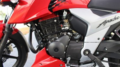 2018 TVS Apache RTR 160 4V First ride review Carb engine left side