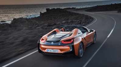 BMW i8 Roadster rear three quarters