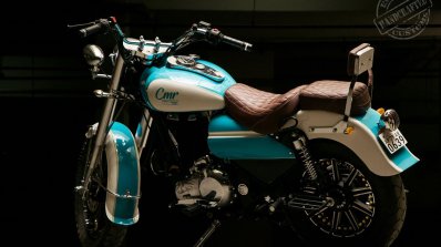 Royal Enfield Bullet 350 Cerulean by Eimor Customs rear left quarter