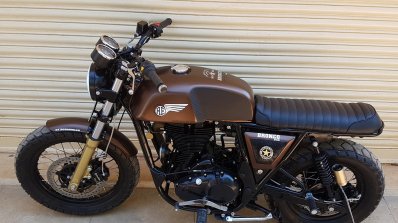 Royal Enfield Continental GT Bronco by Bulleteer Customs tank and seat