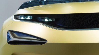 Tata 45X concept headlamp and Tri-Arrow pattern at 2018 Geneva Motor Show