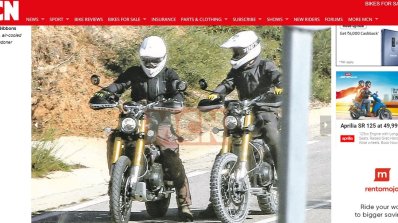 Triumph Bonneville Scrambler 1200 spied front