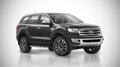 2018 Ford Endeavour : 2018 Ford Everest grey front three quarter angle rendering