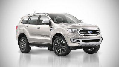 2018 Ford Endeavour : 2018 Ford Everest white front three quarter angle rendering