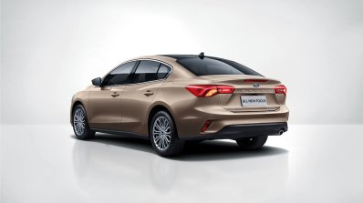 2018 Ford Focus Sedan rear three quarters studio image