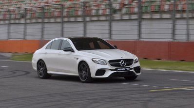 2018 Mercedes-AMG E 63 S review front angle action shot