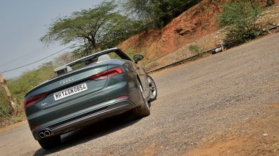 Audi A5 Cabriolet review rear angle top down