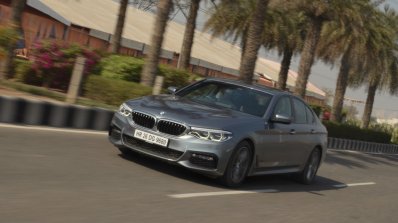BMW 5-Series 530d review front three quarters action shot