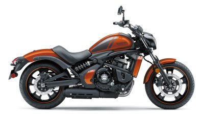 Kawasaki Vulcan S Pearl Lava Orange press right side