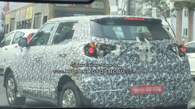 Mahindra S201 (SsangYong Tivoli based SUV) spy shot rear three quarters