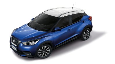 Nissan Kicks Fan Edition front three quarters elevated view