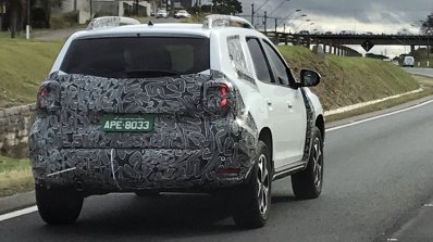 Second-gen Renault Duster rear three quarters right side spy shot Brazil