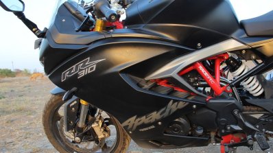 TVS Apache RR 310 Black detailed review left side fairing
