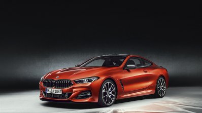 2018 BMW 8 Series Coupe with optional carbon package front three quarters