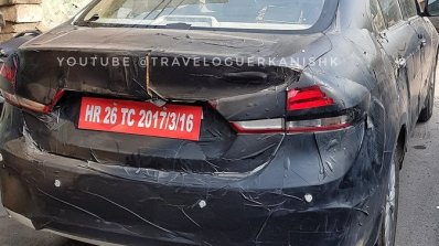 2018 Maruti Ciaz facelift rear spy shot