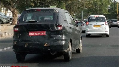 2018 Maruti Ertiga petrol spy shot rear angle view