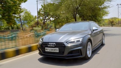 Audi S5 review front angle tracking shot