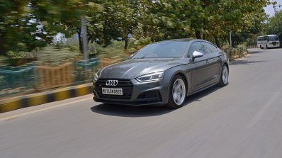 Audi S5 review front three quarters tracking shot